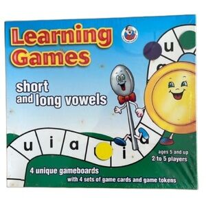 FRANK SCHAFFER AGES 5+ SHORT AND LONG VOWELS 4-GAME BOARDS LEARNING GAMES